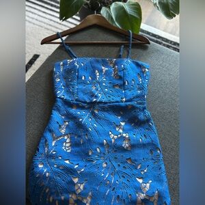 Lulu's Blue Lace Dress with Spaghetti Straps